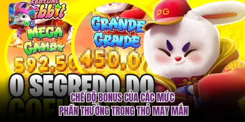 Chế độ bonus của các mức phần thưởng trong thỏ may mắn