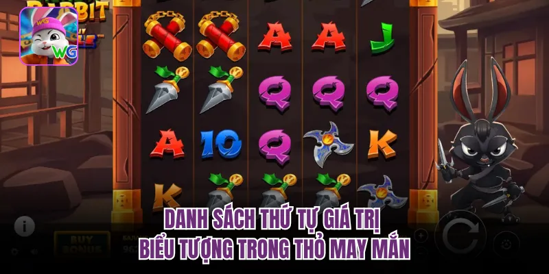 Danh sách thứ tự giá trị biểu tượng trong thỏ may mắn